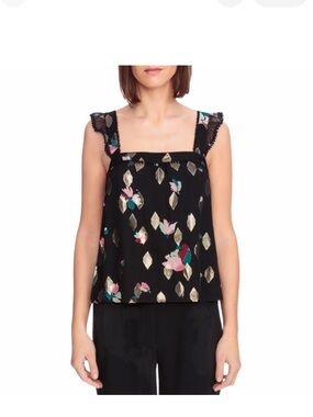 Sézane solo Abby blouse metallic floral